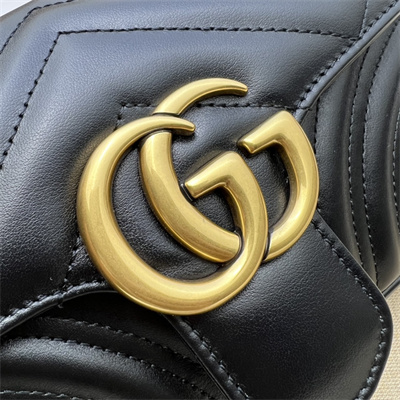 Gu.cci GG Marmont  Small Shoulder Bag Black 446744