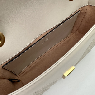 Gu.cci GG Marmont Small  Shoulder Bag White 446744