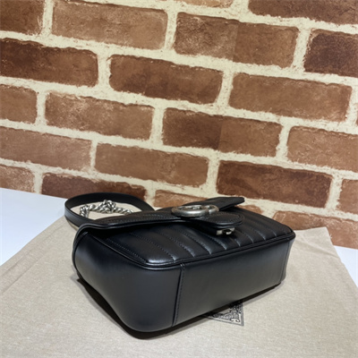 Gu.cci GG Marmont  Small  Shoulder Bag Black 446744