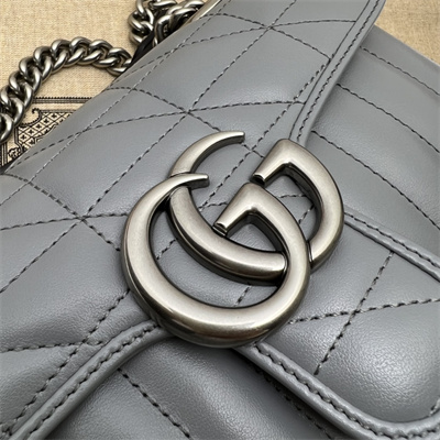 Gu.cci GG Marmont  Small  Shoulder Bag Grey Blue 446744