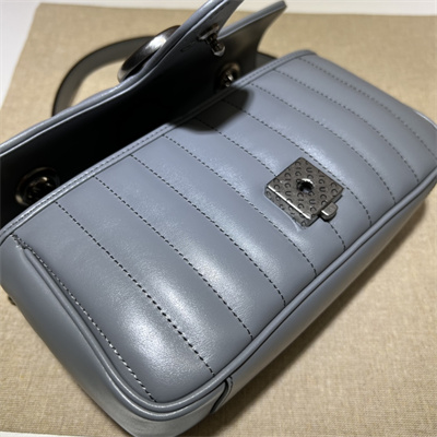 Gu.cci GG Marmont  Small  Shoulder Bag Grey Blue 446744