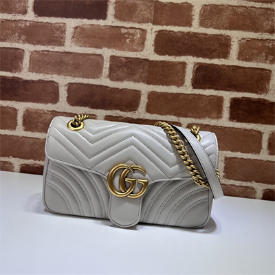 Gu.cci GG Marmont Medium Shoulder Bag Grey 443497