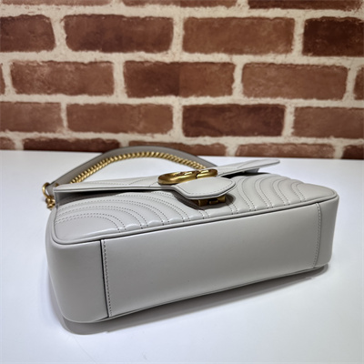 Gu.cci GG Marmont Medium Shoulder Bag Grey 443497