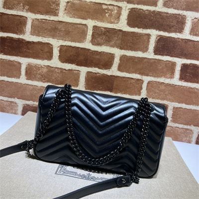 Gu.cci GG Marmont Medium Shoulder Bag Black 443497