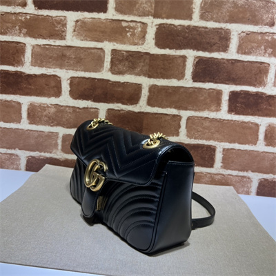 Gu.cci GG Marmont Medium Shoulder Bag Black 443497