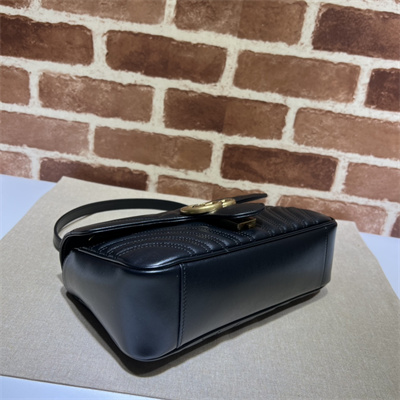 Gu.cci GG Marmont Medium Shoulder Bag Black 443497