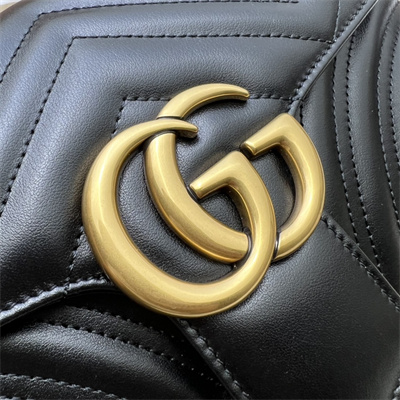 Gu.cci GG Marmont Medium Shoulder Bag Black 443497