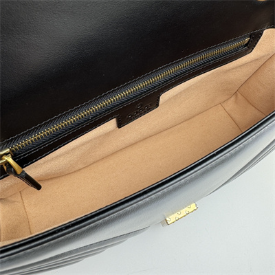 Gu.cci GG Marmont Medium Shoulder Bag Black 443497