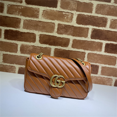 Gu.cci GG Marmont Medium Shoulder Bag Brown 443497
