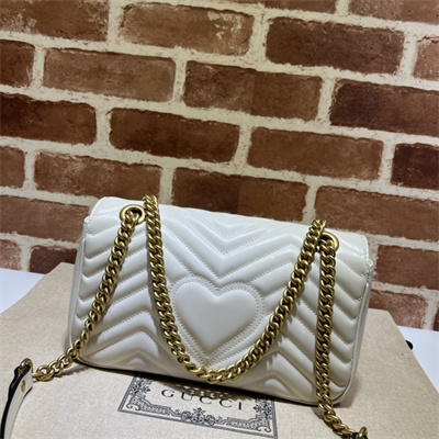 Gu.cci GG Marmont Medium Shoulder Bag White 443497