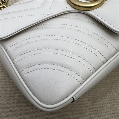 Gu.cci GG Marmont Medium Shoulder Bag White 443497