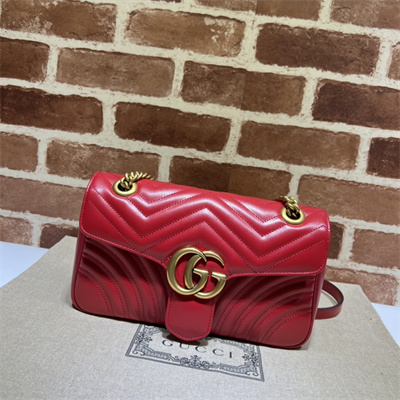 Gu.cci GG Marmont Medium Shoulder Bag Red 443497