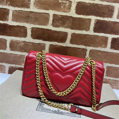 Gu.cci GG Marmont Medium Shoulder Bag Red 443497