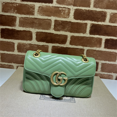 Gu.cci GG Marmont Medium Shoulder Bag Green 443497