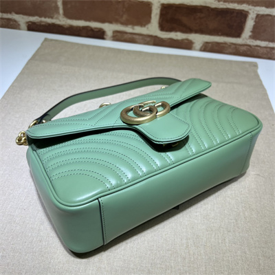 Gu.cci GG Marmont Medium Shoulder Bag Green 443497