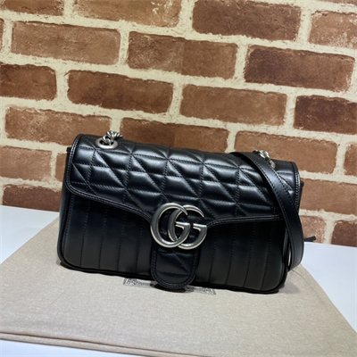 Gu.cci GG Marmont Medium Shoulder Bag Black 443497