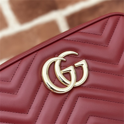 Gu.cci GG Marmont Small Shoulder Bag Burgundy 447632