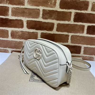 Gu.cci GG Marmont Small Shoulder Bag White 447632