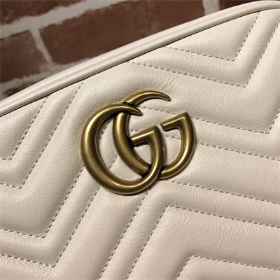 Gu.cci GG Marmont Small Shoulder Bag White 447632