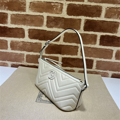 Gu.cci GG Marmont Shoulder Bag White 739166