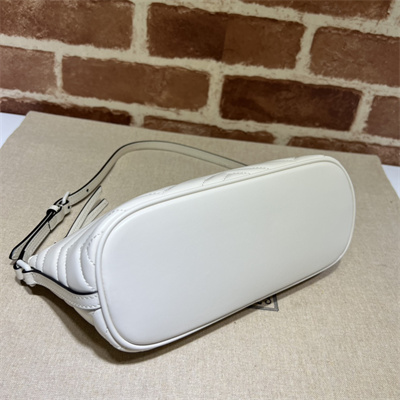 Gu.cci GG Marmont Shoulder Bag White 739166