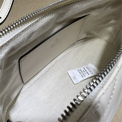 Gu.cci GG Marmont Shoulder Bag White 739166