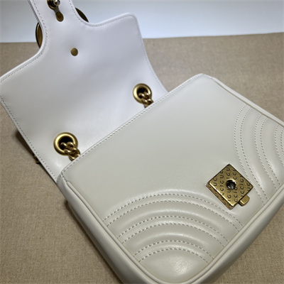 Gu.cci GG Marmont Mini Shoulder Bag White 739682