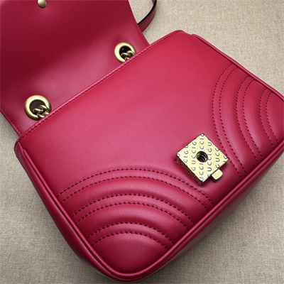 Gu.cci GG Marmont Mini Shoulder Bag Red 739682