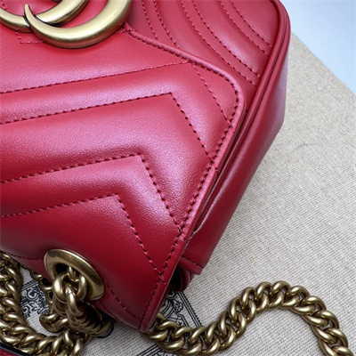 Gu.cci GG Marmont Mini Shoulder Bag Red 739682