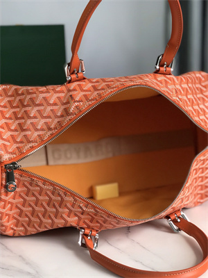 Goyard Boston 45 Bag In Goyardine Canvas & Cervon Calfskin