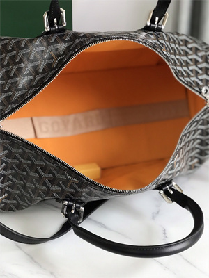 Goyard Boston 45 Bag In Goyardine Canvas & Cervon Calfskin