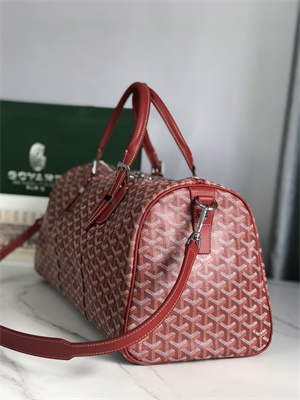Goyard Boston 45 Bag In Goyardine Canvas & Cervon Calfskin