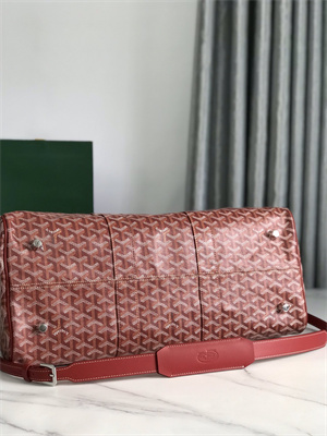 Goyard Boston 45 Bag In Goyardine Canvas & Cervon Calfskin