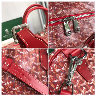 Goyard Boston 45 Bag In Goyardine Canvas & Cervon Calfskin