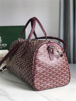 Goyard Boston 45 Bag In Goyardine Canvas & Cervon Calfskin