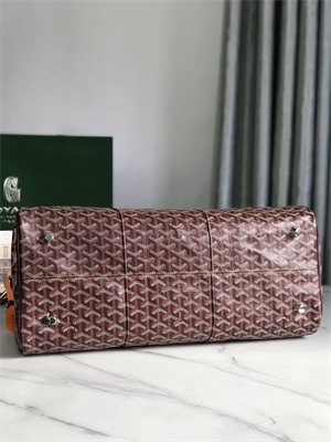 Goyard Boston 45 Bag In Goyardine Canvas & Cervon Calfskin