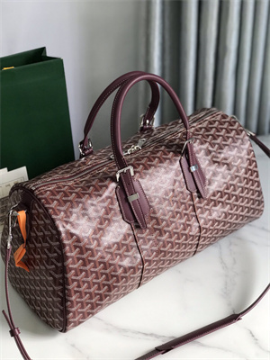 Goyard Boston 45 Bag In Goyardine Canvas & Cervon Calfskin