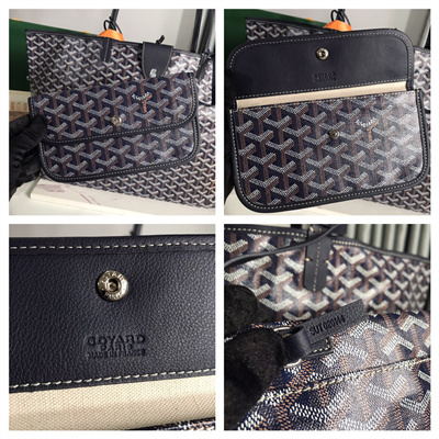 Goyard Saint Louis GM Bag In Goyardine Canvas & Chevroches Calfskin