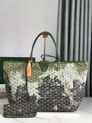 Goyard Saint Louis GM Bag In Goyardine Canvas & Chevroches Calfskin