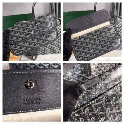 Goyard Saint Louis PM Bag In Goyardine Canvas & Chevroches Calfskin