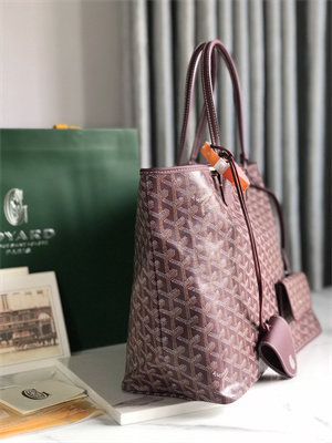 Goyard Saint Louis PM Bag In Goyardine Canvas & Chevroches Calfskin