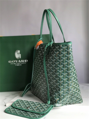 Goyard Saint Louis PM Bag In Goyardine Canvas & Chevroches Calfskin