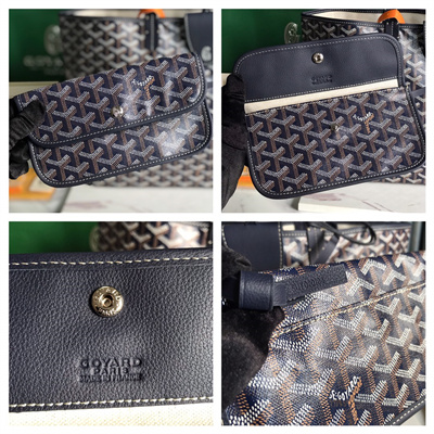 Goyard Saint Louis PM Bag In Goyardine Canvas & Chevroches Calfskin