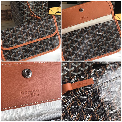 Goyard Saint Louis PM Bag In Goyardine Canvas & Chevroches Calfskin
