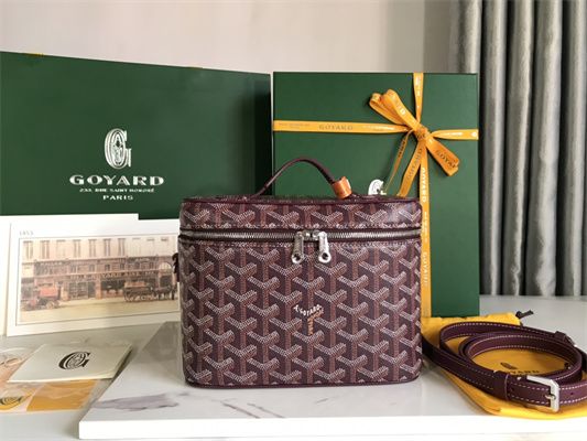 Goyard Muse Vanity Case In Goyardine Canvas & Cervon Calfskin