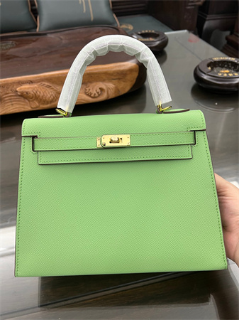 Kelly Sellier Bag Epsom Leather 25/28CM Gold/Silver Hardware In Vert Criquet Color