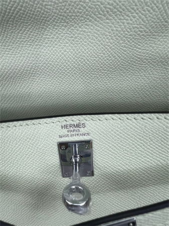 Kelly Sellier Bag Epsom Leather 25/28CM Gold/Silver Hardware In Vert Fizz Color