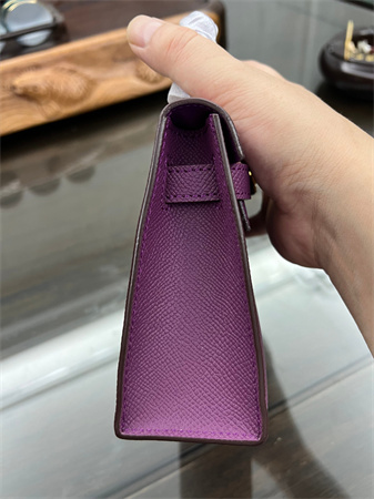 Kelly Mini II Bag Epsom Leather Gold/Silver hardware In Anemone Color