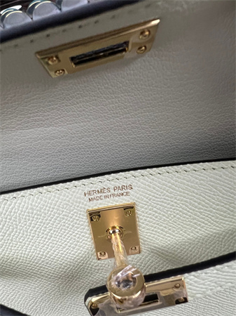 Kelly Mini II Bag Epsom Leather Gold/Silver hardware In Vert Fizz Color