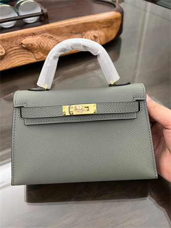 Kelly Mini II Bag Epsom Leather Gold/Silver hardware In Vert Amanda Color